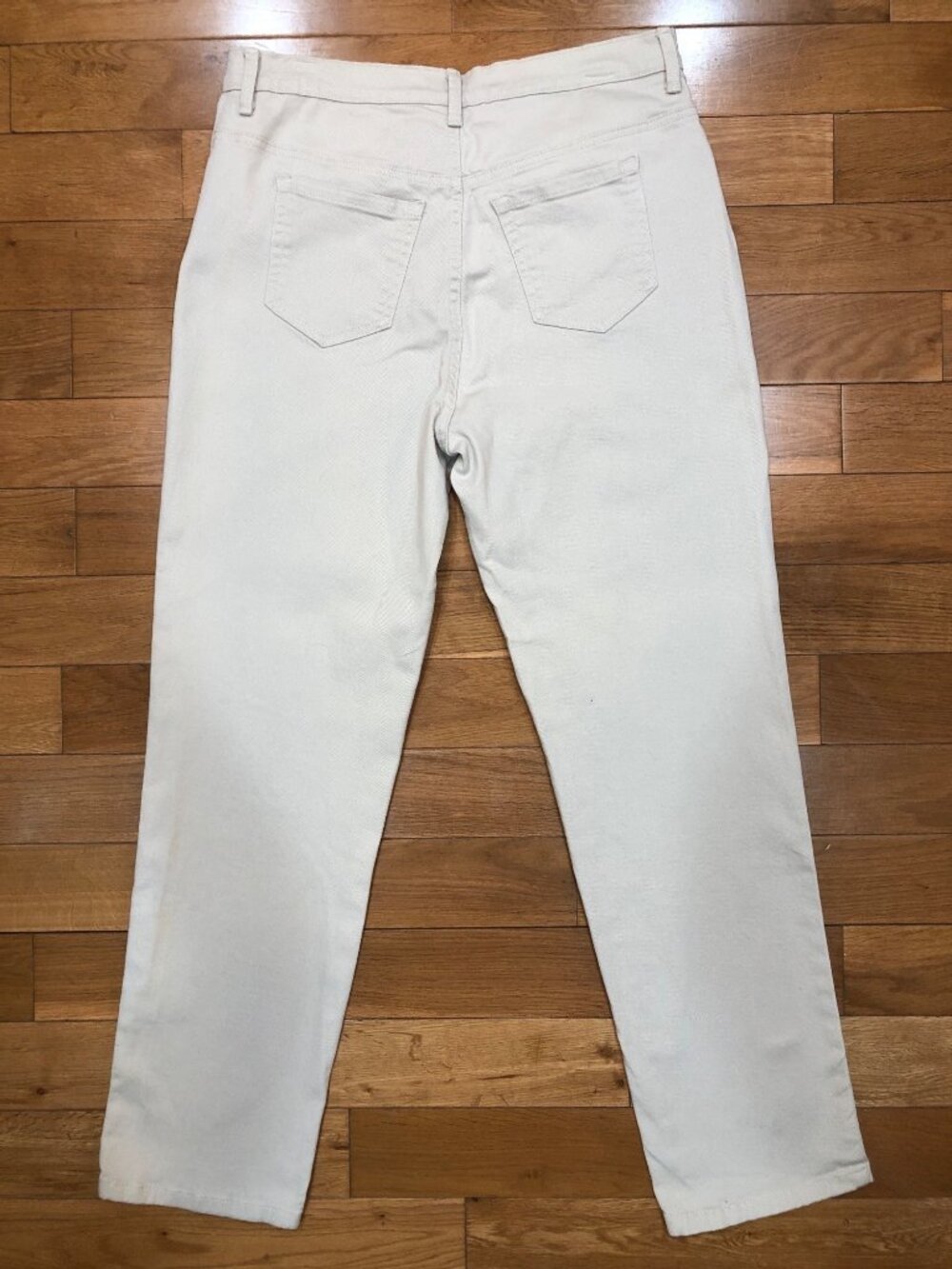 Gloria Vanderbilt Amanda Classic 5-pocket Straight Leg Light Beige Jeans Size 14 - Picture 6 of 10